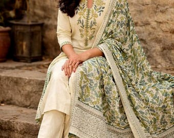 Floral Cotton Suit Set with Dupatta | Indian Ethnic Kurta Pant Outfit