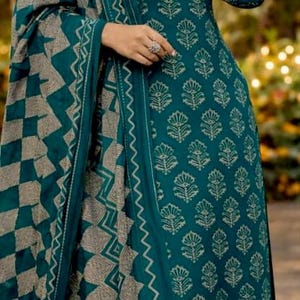Hand Block Print Kurta Set: Indian Festive Wear with Dupatta