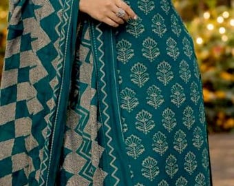 Hand Block Print Kurta Set: Indian Festive Wear with Dupatta