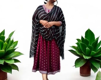 Rajasthani Leheriya Dupatta Traditional Tie-Dye Scarf