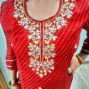 Designer Party Wear Kurti For Women Indian Leheriya And Bandhani Kurti For Women Hand Work Kurti For Women Rajasthani Kurti For Women