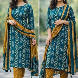 Bohemian Indian Kurta Set Women Teal Blue Printed Cotton Kurti with Dupatta, Gift for Her Ethnic Wear
teal blue kurta set women
indian kurta set
cotton kurti pant set
boho indian outfit
indian ethnic wear women
kurta set with dupatta
printed cotton kurta set
traditional indian clothing
festival kurta set women
desi outfit women usa
indian salwar suit women
lightweight cotton kurta
summer kurta set women
indian bohemian dress
ethnic kurti pant set
women indian outfit usa
casual indian kurta set
