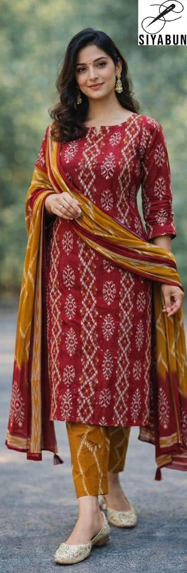 Teal Ethnic Kurta Pant Set – Indian Traditional Outfit for Women, Lightweight Cotton Festival Dress Women Red Floral Printed Embroidered Kurta Set Chanderi Zari Dupatta Vetical Fabric Kurti Pant Set Ethnic Party Wear Suit with Pocket
teal kurta set
indian kurti set
cotton kurta women
ethnic dupatta set
indian suit women
printed kurta set
boho indian outfit
traditional kurti
indian clothing
kurta pant set
festive kurta women
desi outfit women
summer kurta set