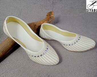 Embroidered Jutti Shoes Rajasthani Khussa Indian Ethnic Style Punjabi Jutti For Women