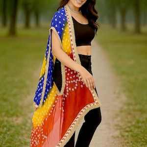 Bandhani Print Kaftan Shrug: Lightweight Indian Kaftan Top