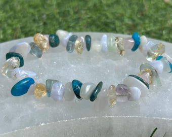 Pulseira de cura com cristais para adolescentes: Transição, Mudança, Estudo, Concentração