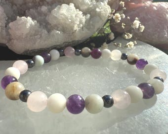 New Baby Crystal Healing Bracelet: A Mother's Love, Moonstone, Rose Quartz. Bonding