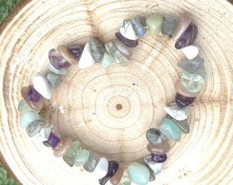 Pulseira de Cristal para Alívio do Estresse: Joia Artesanal com Pedras Preciosas para Paz Interior