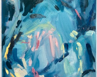 Original painting - Woods 1 - 30x40cm Original Abstract Oil Painting.  Woodland.  Dramatic art painting