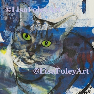 Tabby Cat Molly signed Limited Edition Giclee print from original acrylic painting
