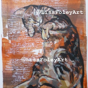Original painting - Tabby cat Coco 2 Original Acrylic Painting on paper