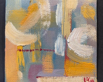 Original painting - Mini abstract oil painting - Dappled 2 - 10x10 cm on canvas board