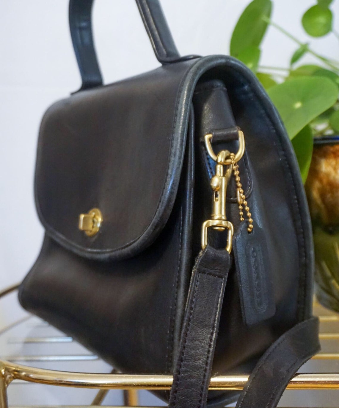 Vintage Leather Coach 9977 Black Shoulder Bag Made in USA Etsy