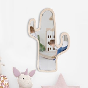 cactus acrylic mirror, kids room wall decor, nursery wall mirror, boho nursery decor, plant theme mirror, desert room decor, montessori room decor, baby room wall art, botanical kids decor, modern acrylic mirror, cute nursery mirror, green cactus decor, scandinavian kids room