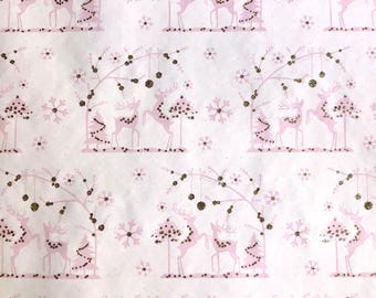 Printed Gift Wrap Pack 1 Roll - 2M - Gold Dust Bio Glitter Reindeer Scene