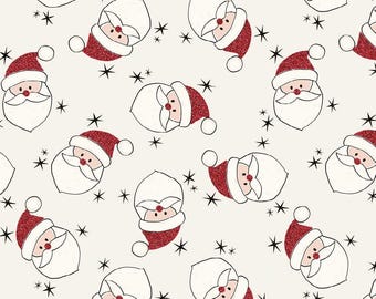 Emballage cadeau en papier kraft imprimé, 1 rouleau - 2 m - Père Noël à paillettes bio