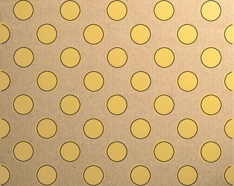Printed Kraft Paper Gift Wrap Pack 1 Roll - 2M - Botanical Spot Yellow