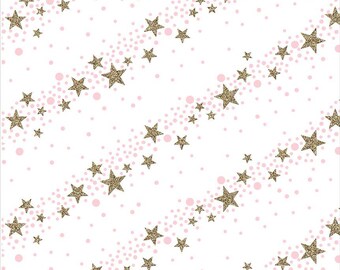 Printed Gift Wrap Pack 1 Roll - 2M - Gold Dust Bio Glitter Stars