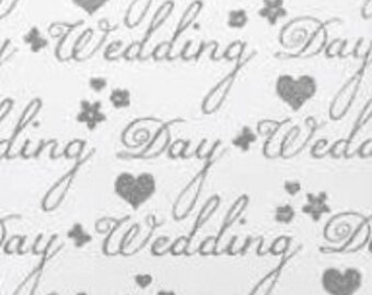 Glitter Rollwrap Paper Gift Wrap Roll - 2M - Wedding Day