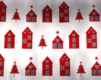 Glitter Roll wrap Paper Gift Wrap Roll - 2M - Advent Houses