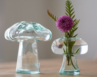 Small Handblown Mushroom Vase