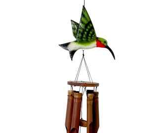 Glossy Hummingbird Bamboo Wind Chime