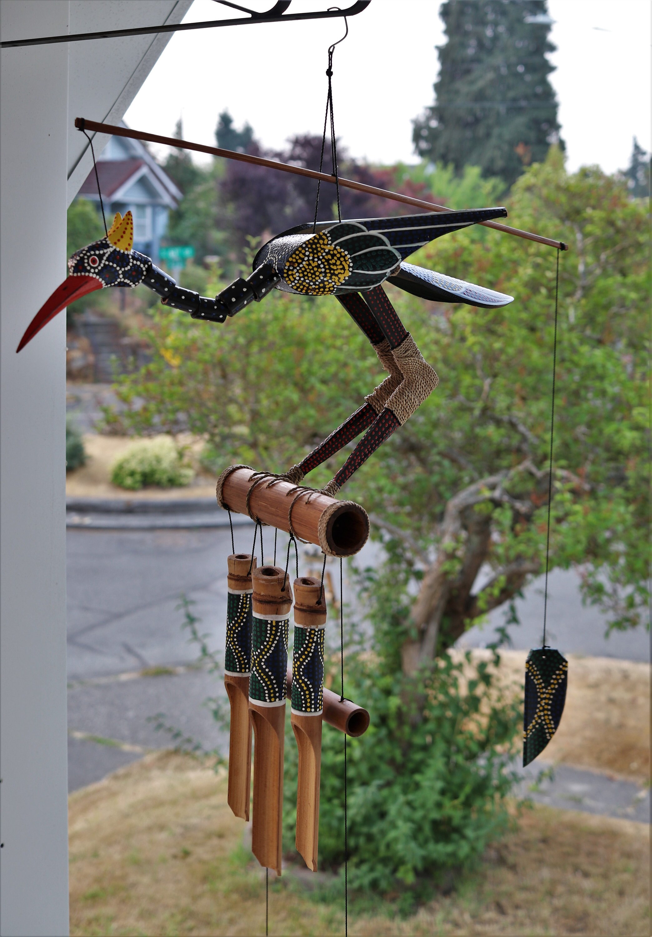 Abby Bird Bobbing Head Bamboo Wind Chime Etsy UK