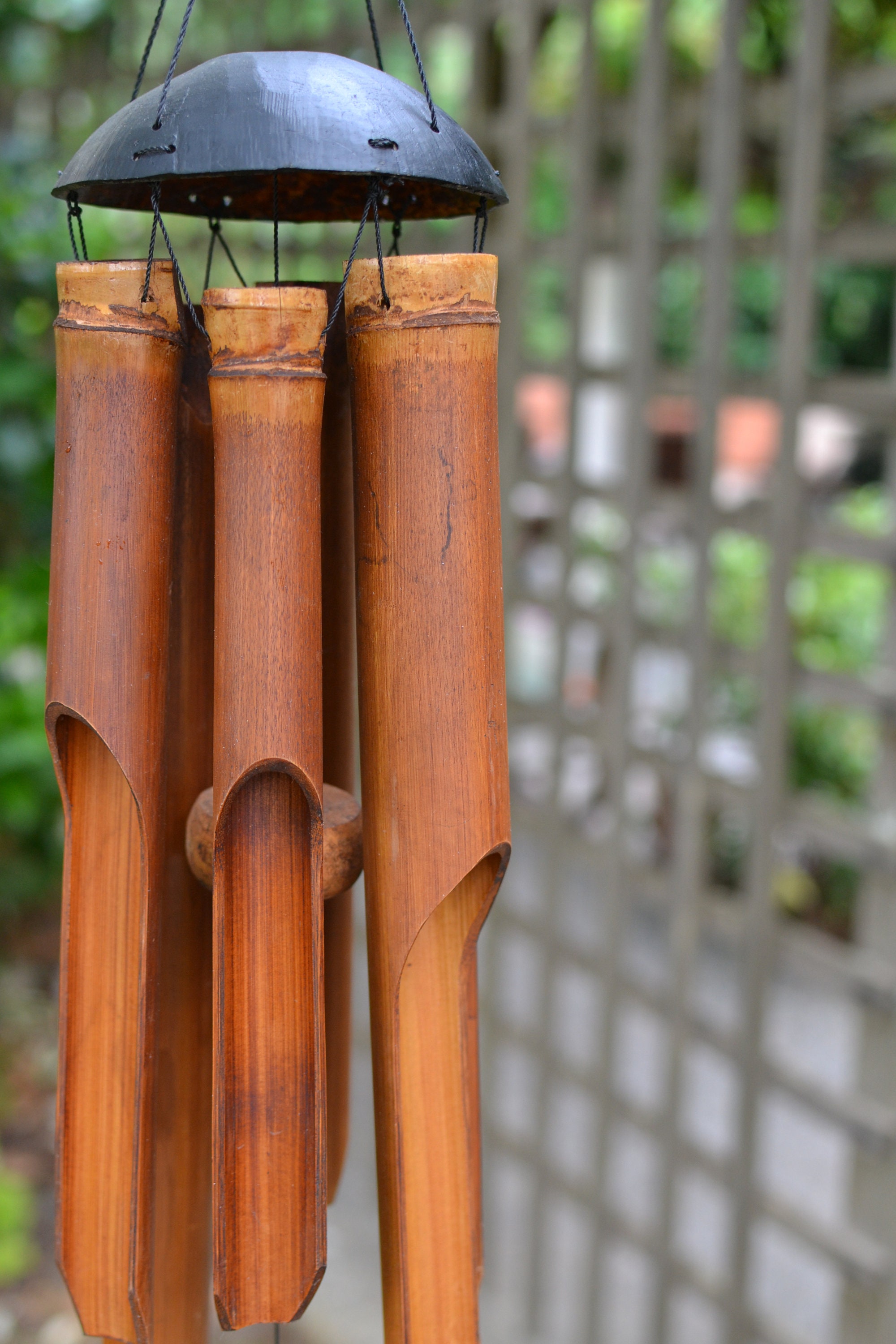 Plain Antique Simple Bamboo Wind Chime Etsy
