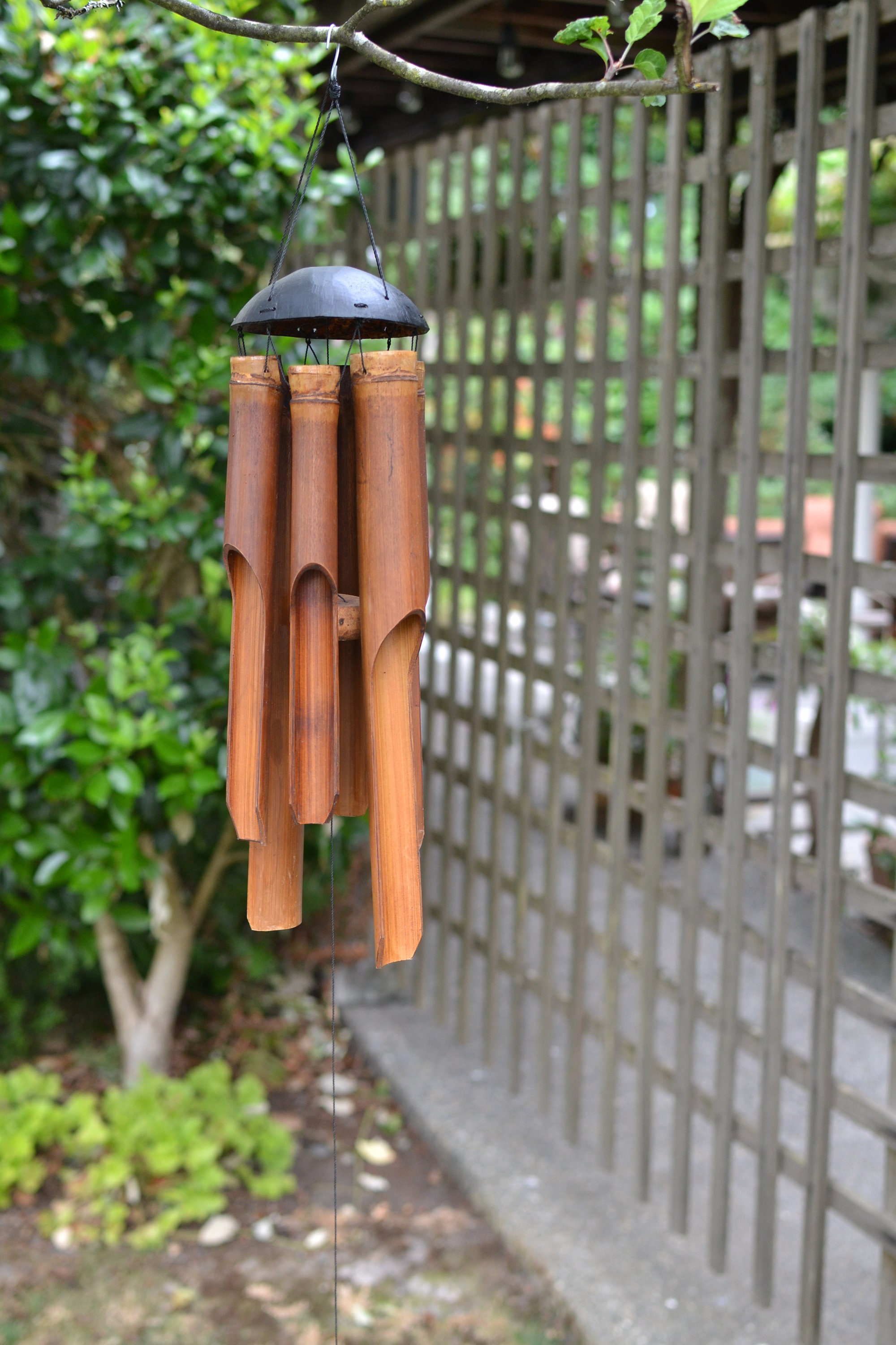 Carillon éolien simple en bambou antique uni -  France