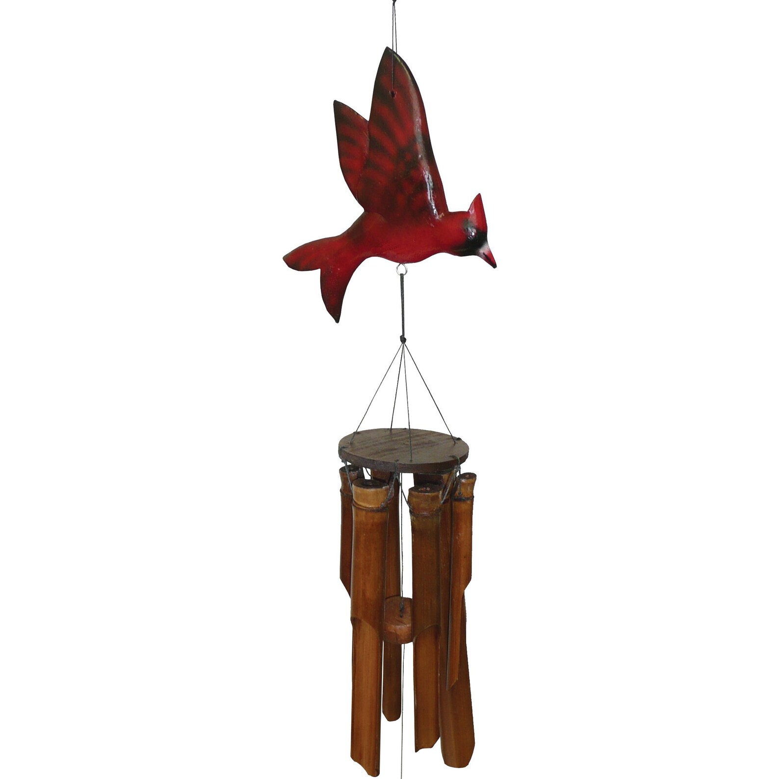Glossy Cardinal Bamboo Wind Chime Etsy