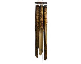 Giant Simple Burnt Flower Bamboo Wind Chime