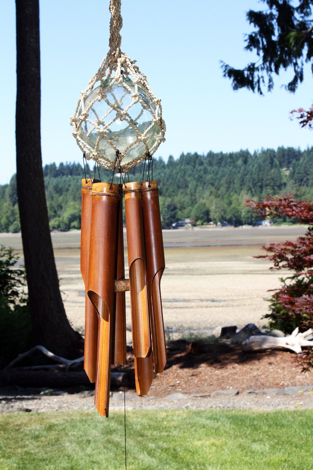 Carillons éoliens en bambou avec boule de verre de 4 po. -  France
