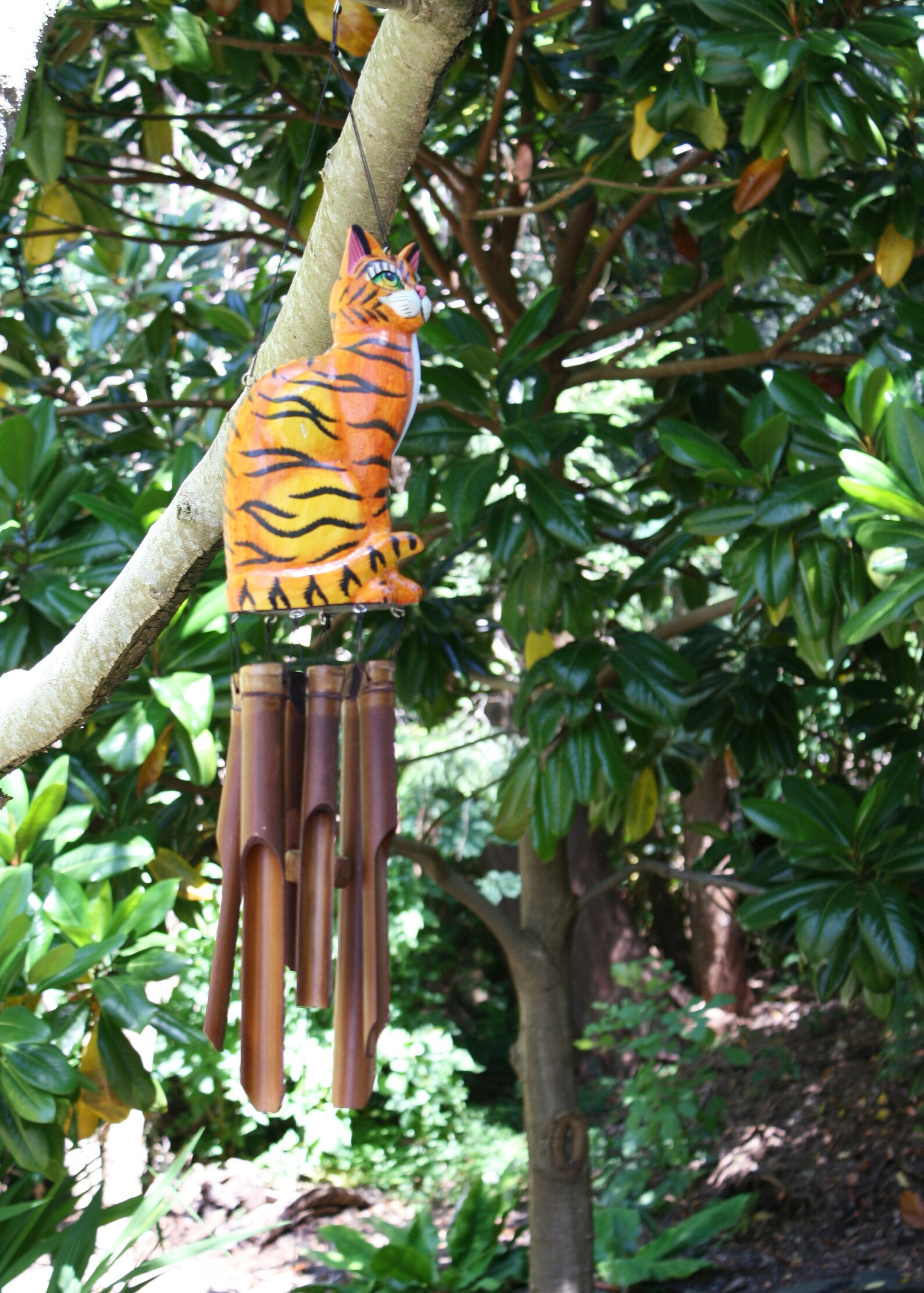 Cat Bamboo Wind Chime Etsy UK