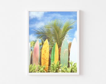 Neutral Surfboard Beach Photo Print: Coastal Wall Art (Digital Download
