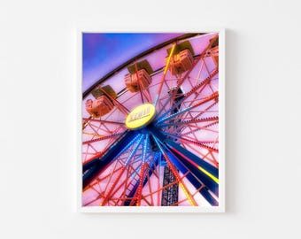 Ferris Wheel Art Print | Nostalgic Carnival Amusement Park Poster (Digital Download)