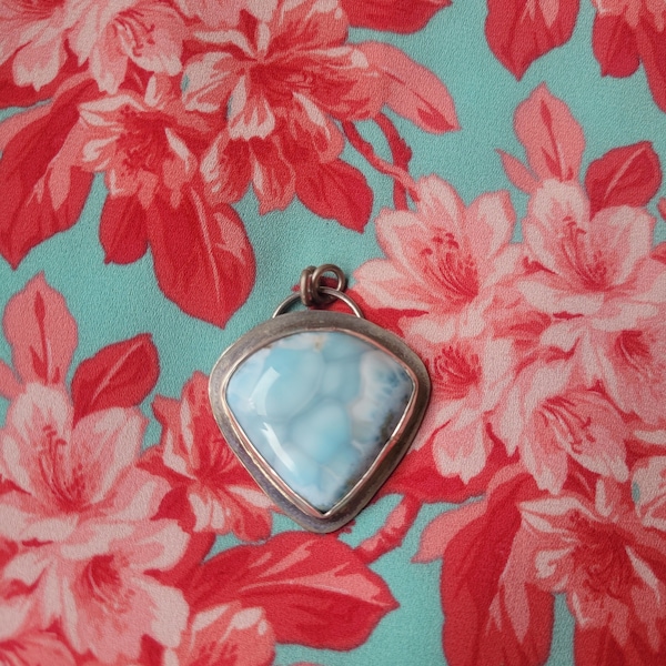 Larimar and Sterling Silver Pendant