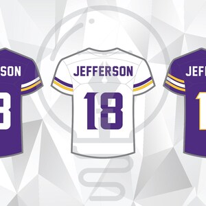 Justin jefferson Minnesota Football Jersey # 18: SVG, PNG, AI-Dateien (Digitale Downloads