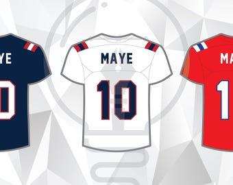 Drake Maye Football Jersey #10: SVG, PNG, AI Files (Digital Download)