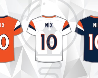 Bo Nix Denver Football Jersey #10: SVG, PNG, AI Files (Digital Downloads