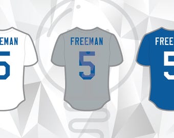 Freddie Freeman Los Angeles Baseball Jersey #5: SVG, PNG, & AI Files
