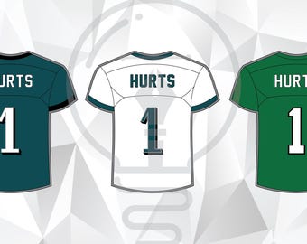 Jalen Hurts Football Jersey #1: SVG PNG AI Files (Digital Download)