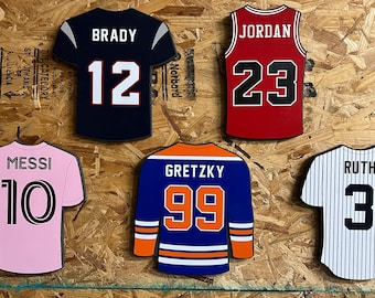Professional Football Wooden Jersey Sign - (Choose Player)