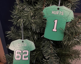 Philadelphia Eagles - Wooden Jersey Ornaments (Choose Player)