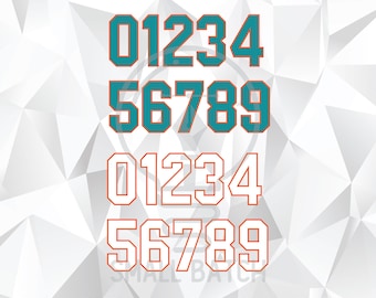 Miami Football Jersey Numbers: SVG, PNG, AI Files (Digital Download)