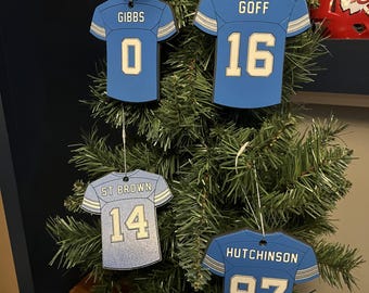 Detroit Lions - Wooden Jersey Ornaments (Choose Player)