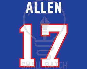 Josh Allen Framed Buffalo Football Jersey #17: SVG, PNG, & AI Files