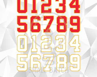 Kansas City Football Jersey Numbers: SVG, PNG, AI Files