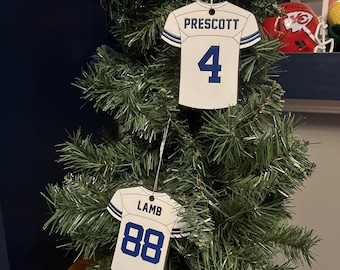 Dallas Cowboys - Wooden Jersey Ornaments (Choose Player)
