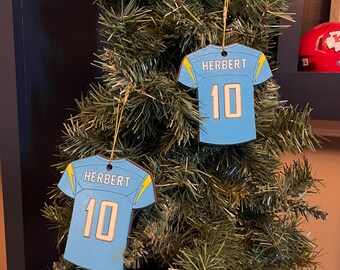 Los Angeles Chargers - Wooden Jersey Ornaments (Choose Player)