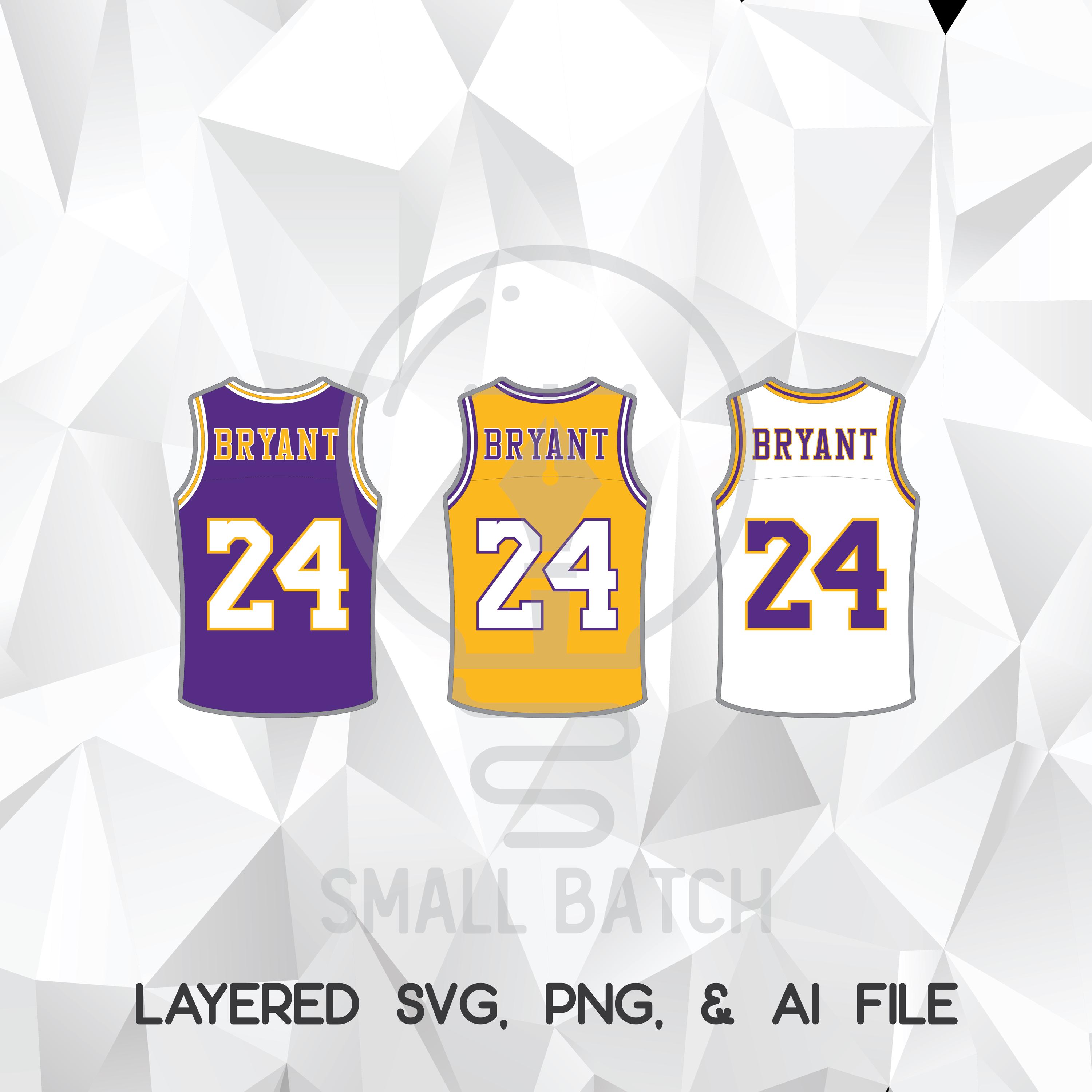 Kobe Bryant Lakers Jersey #24: SVG, PNG, AI Files (digital